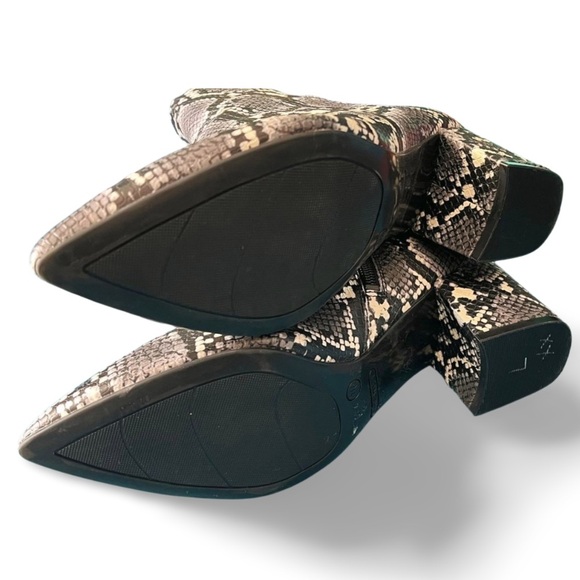 Nine West Snakeskin Ankle Boots – Black & Gray – Block Heel Western Urban - Picture 5 of 5